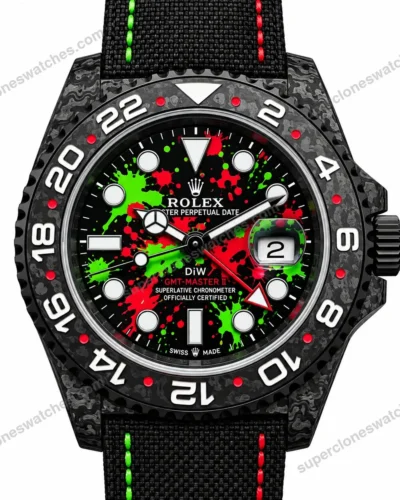 Super Clone Rolex GMT-Master II DIW Carbon Graffiti Red Green 126710 – Swiss SuperClone