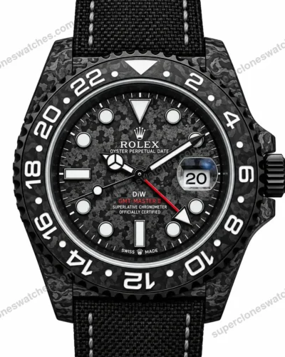 Super Clone Rolex GMT-Master II DIW Carbon Grey Red Hand 126710 – Swiss SuperClone