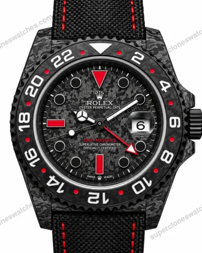 Super Clone Rolex GMT-Master II DIW Carbon Red Accent 126710 – Swiss SuperClone