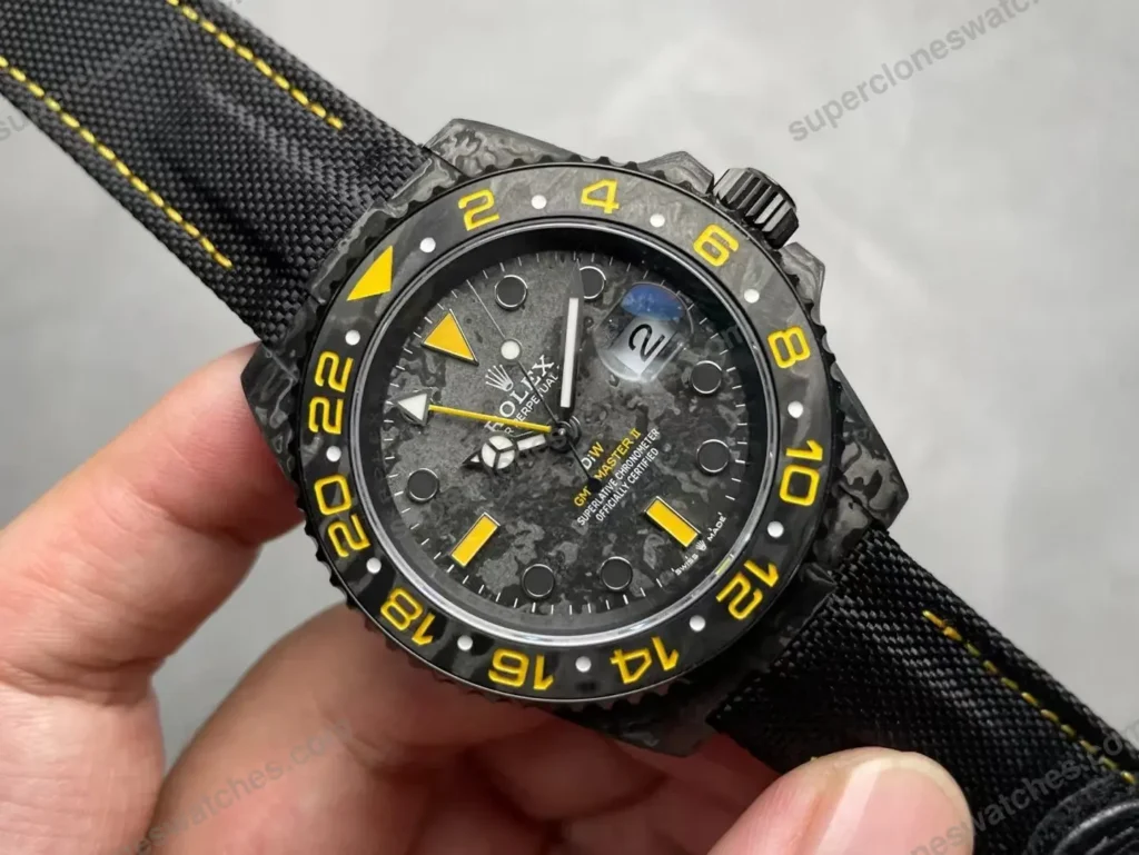 Super Clone Rolex GMT-Master II DIW Carbon Yellow Accent 126710 – Swiss SuperClone - photo 6